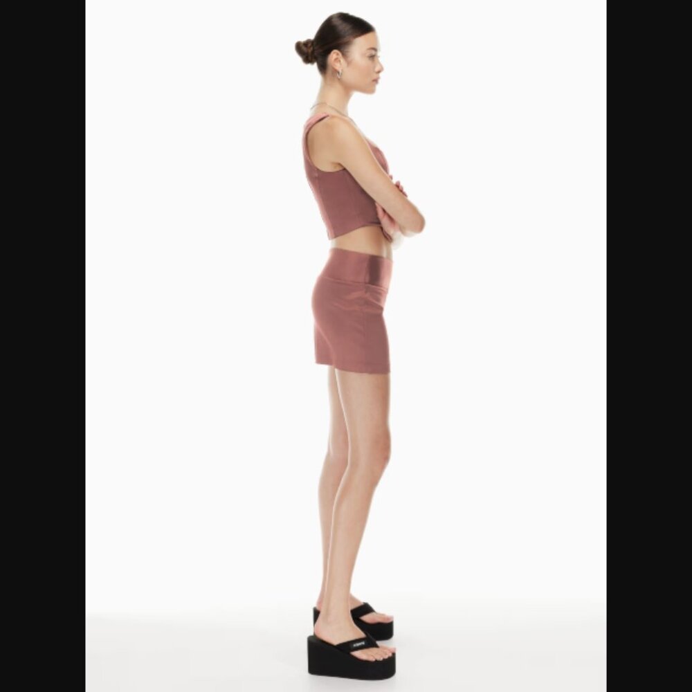 Aritzia Sunday Best Pink Satin Shiloh Bustier Corset Sleeveless Crop Tank $78.00 - Picture 13 of 14